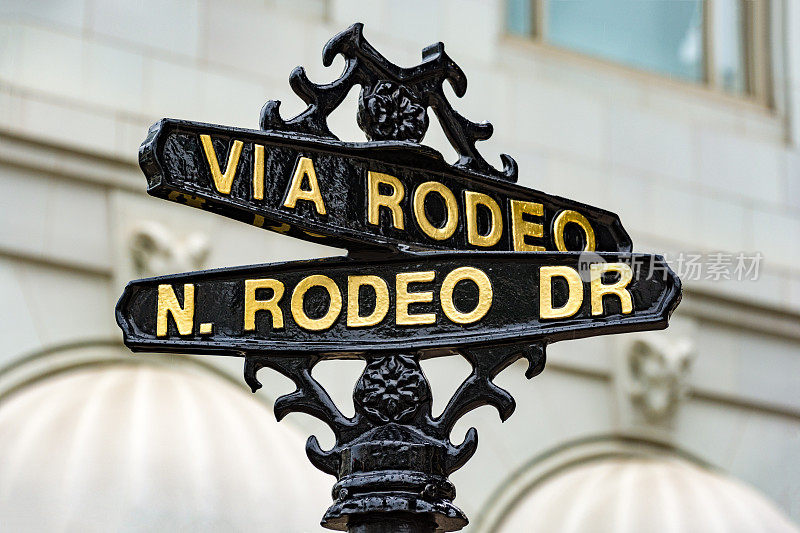 Old Street Sign for Rodeo Drive在洛杉矶